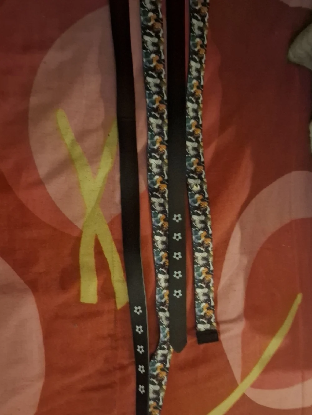 art class Black Floral Accent Kids Belt Duo